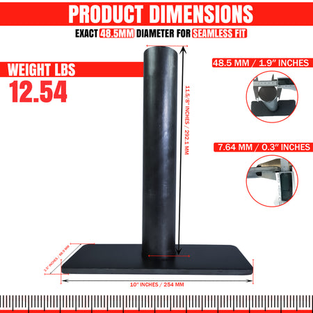 Hoist Hardware 500 Series Dump Bed Kit (Upper) with caliper measuring a black metal pole, indicating precise dimensions for optimal hydraulic performance.