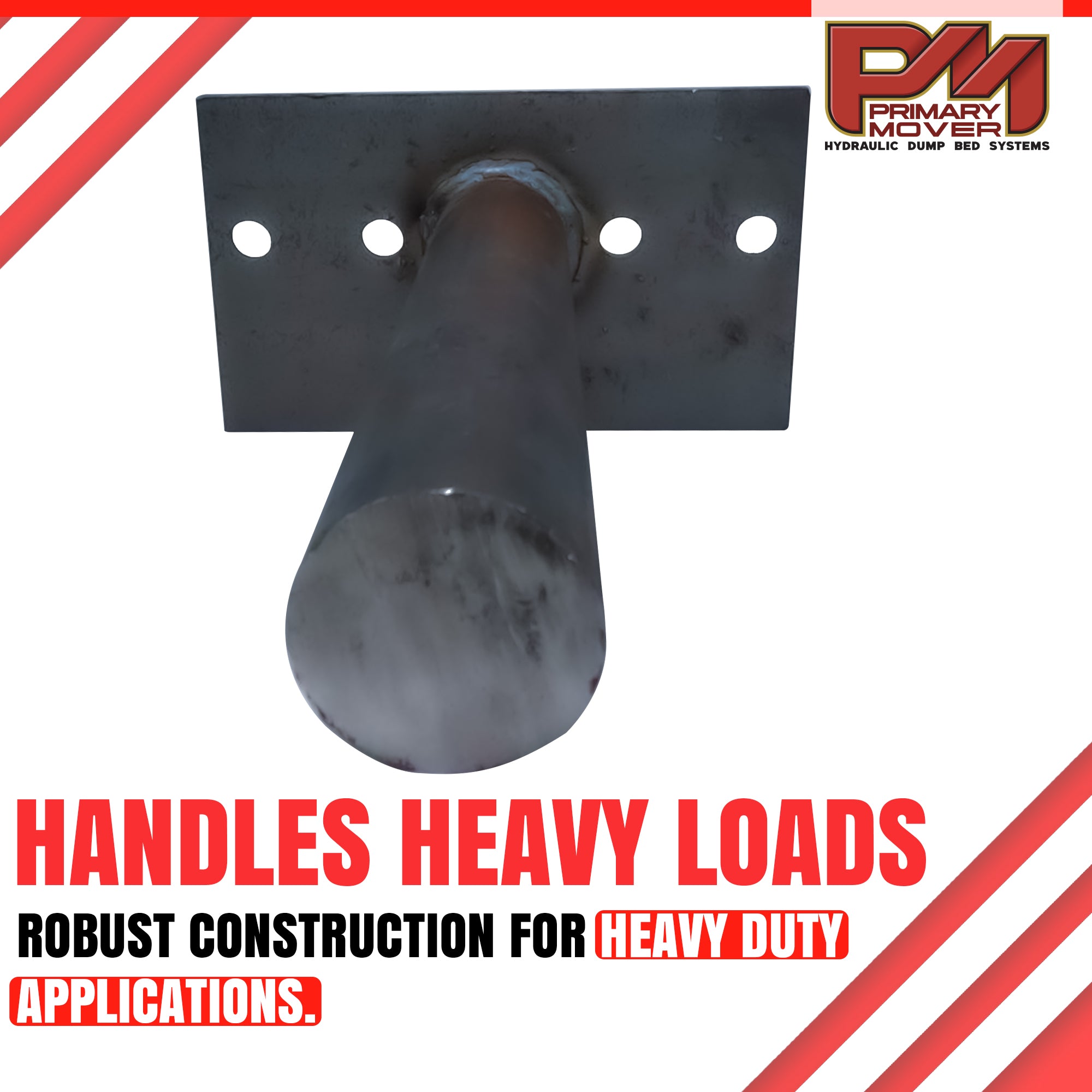 Hoist Hardware 600 Series Dump Bed Kit (Upper): A metal pole with holes, designed for enhancing truck and trailer hydraulic systems with durable performance.