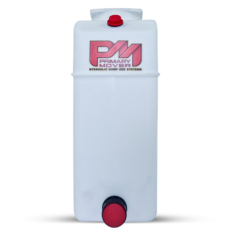 8 Quart Poly Hydraulic Reservoir Tank with plug and breather caps, ideal for various hydraulic systems. Measures 17.25 in length, 7 in width, and 8.0 in height. Expertly crafted for hydraulic pump applications.